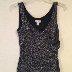 Ann Taylor LOFT black and white sleeveless top